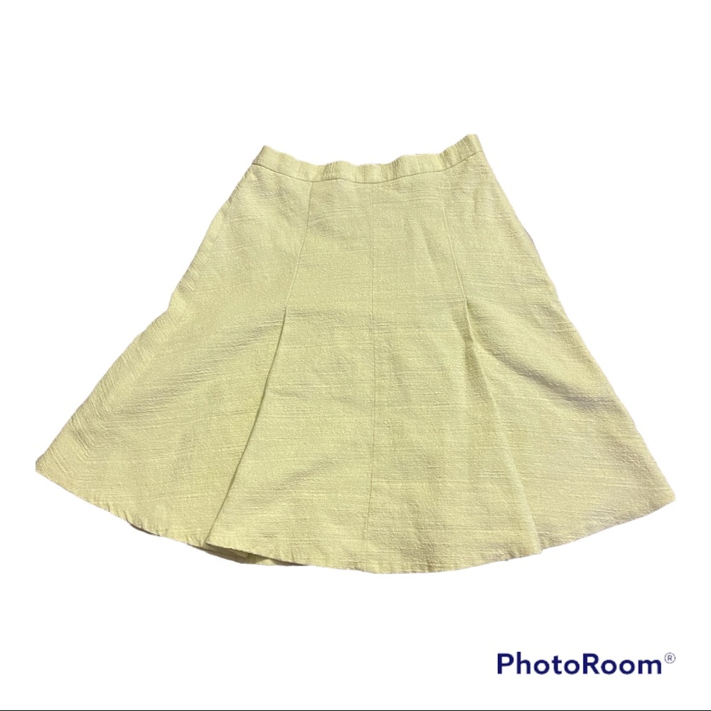 Pale Pastel Yellow Pleated Club Monaco Skirt